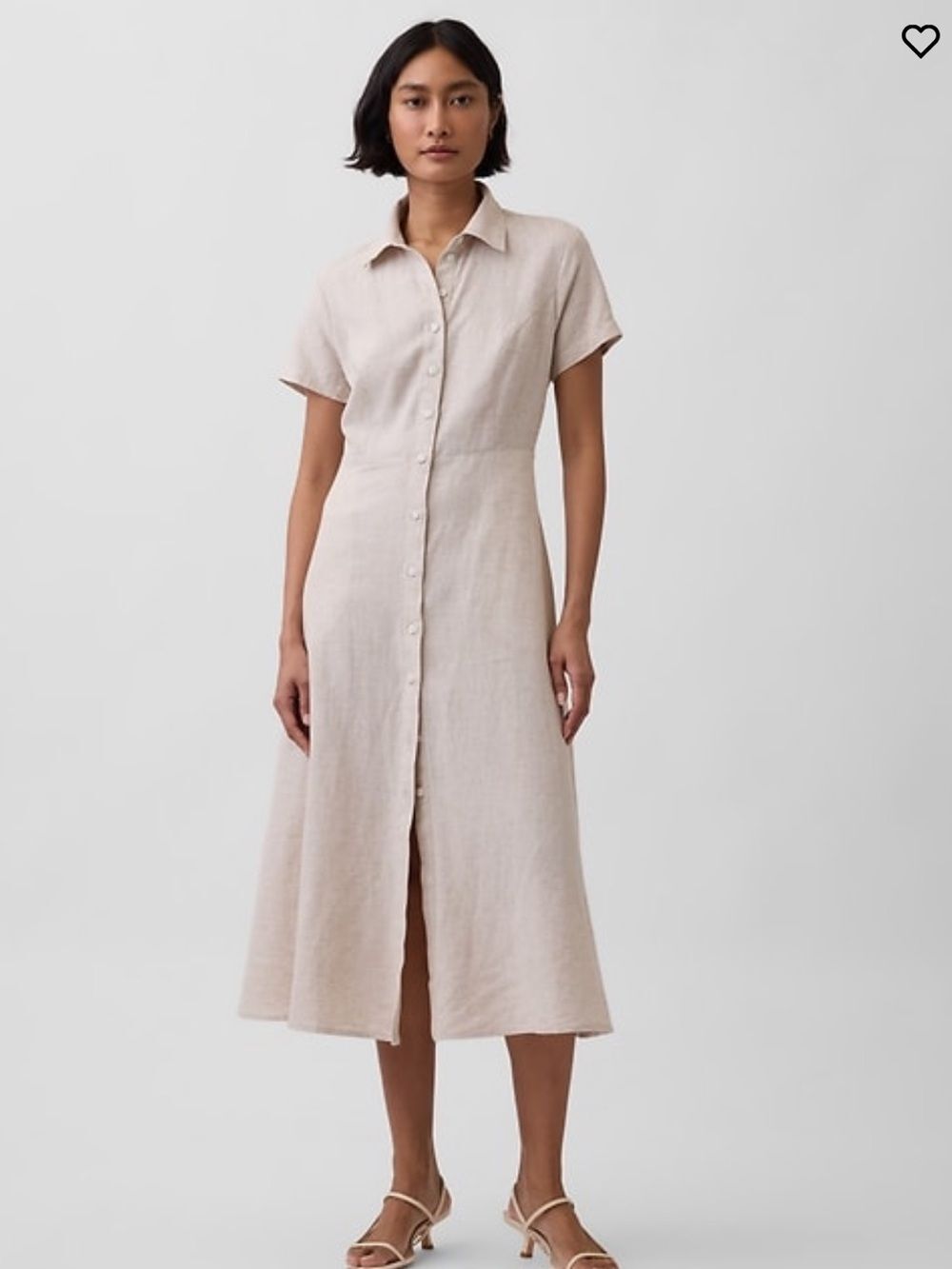 GAP Linen-Blend Midi Shirtdress